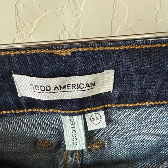 Good American|Good legs crop curvy piecing split hem skinny jeans,dark wash••• - Picture 12 of 16